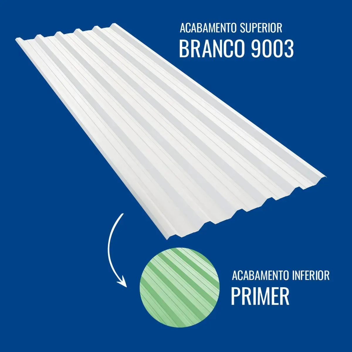 Telha Metálica Trapezoidal TP40 Branca Galvalume